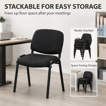 Meeting Chair with Stackable, Padded Seat, Black