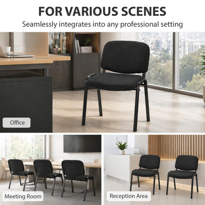 Meeting Chair with Stackable, Padded Seat, Black