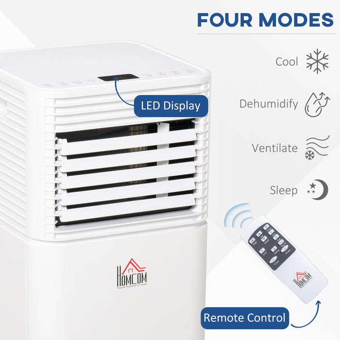 9000 BTU 4-In-1 Compact Portable Mobile Air Conditioner Unit Cooling Dehumidifying Ventilating w/ Fan Remote LED 24 Hr Timer Auto Shut-Down