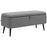 Storage Ottoman with Flip Top, Rectangular Upholstered Bench, Linen Fabric Footstool with Steel Legs for Living Room, Bedroom, Grey