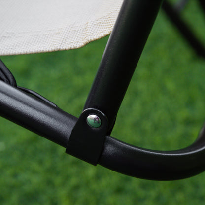 3PC Zero Gravity Chairs Sun Lounger Table Set w/ Cup Holders, Beige