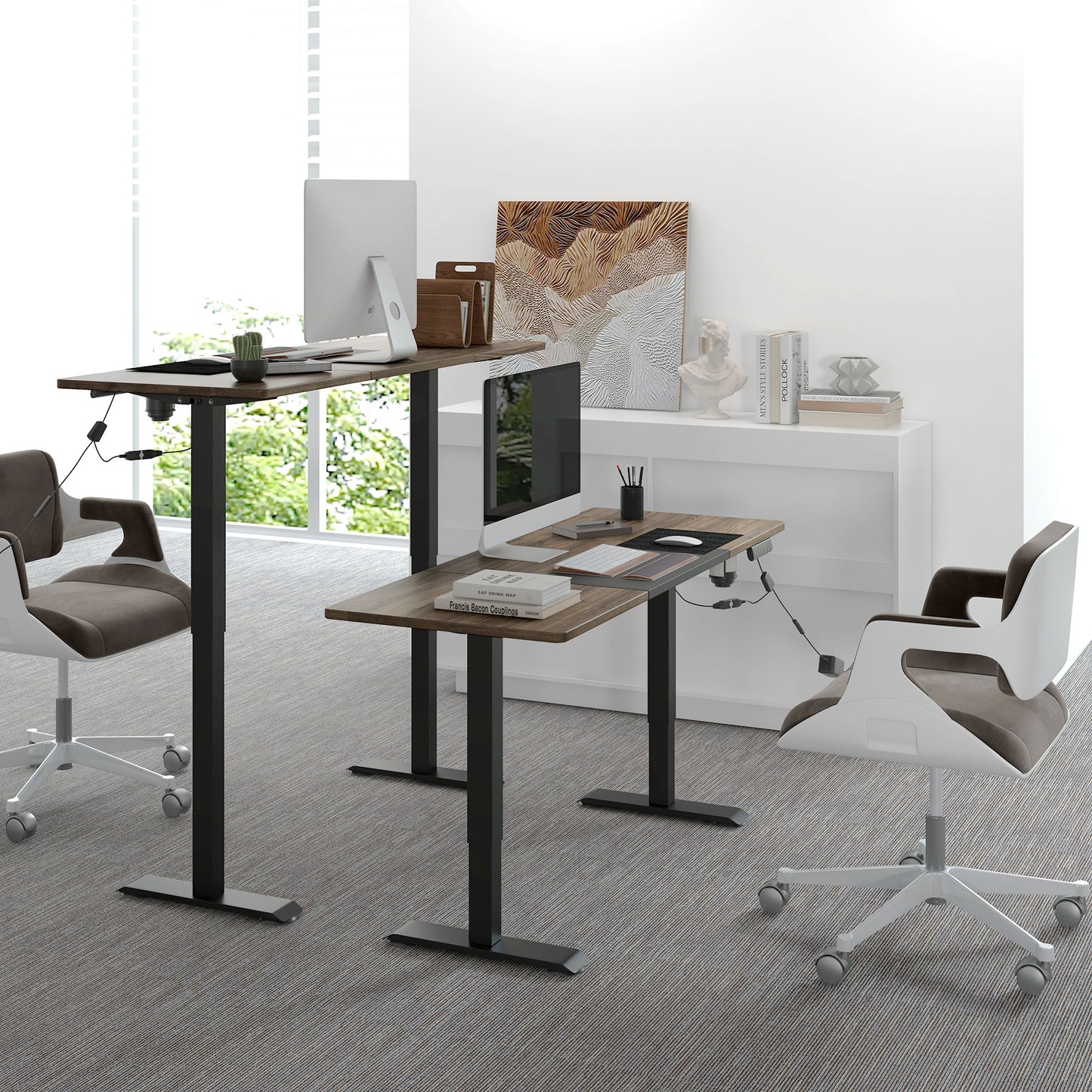 Height Adjustable Electric Standing Desk with 4 Automatic Memory Preset - 140cm x 70cm