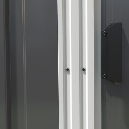 7 x 5FT Garden Shed w/ Foundation Lean to Metal Tool Shed Dark Grey