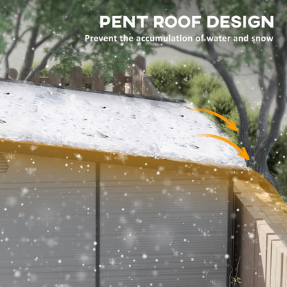 6 x 6ft Plastic Garden Shed with Windows and Air Vents, Light Grey