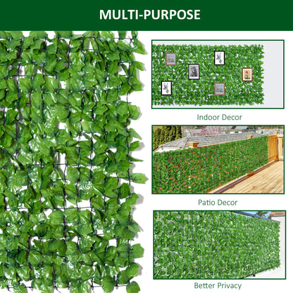 Decorative Trellis with Artificial Leaves, 3 x 1m, Ivy Leaves
