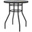 Tempered Glass Top Garden Table with Glass Printed Design, Steel Frame, Foot Pads for Porch, Balcony, Multicolour