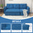 3 Seater Sofa Bed, Convertible Pull Out Sofa with Storage, Dark Blue