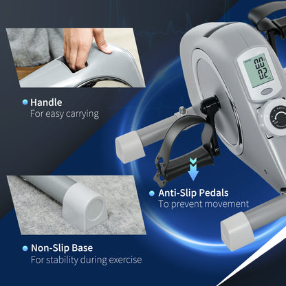 Pedal Exerciser with 8-Level Magnetic Resistance, Grey