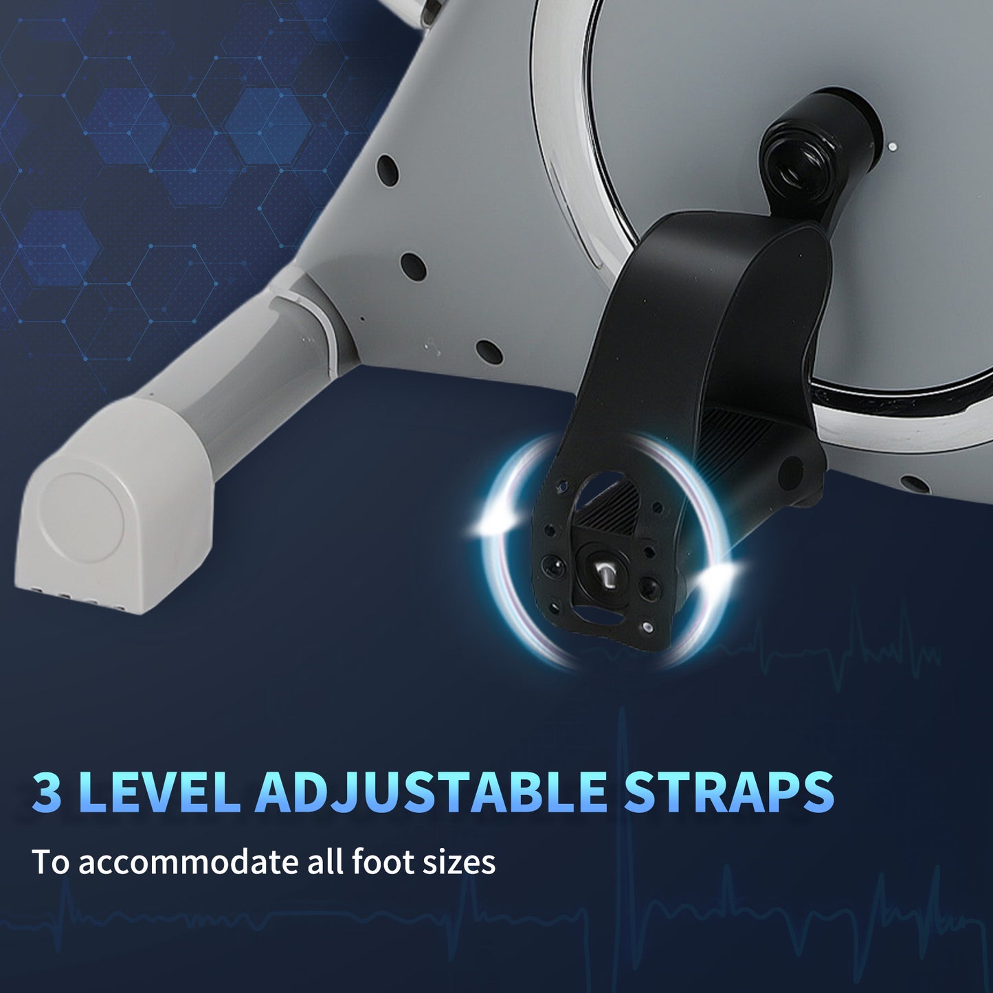 Pedal Exerciser with 8-Level Magnetic Resistance, Grey