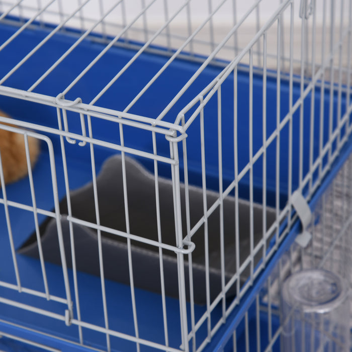 Metal 2-Tier Small Animal Cage Blue