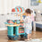 50 Pcs Kids Kitchen Play set Fast Food Trolley Cart Pretend Playset Toys with Play Food Money Cash Register Accessories Gift for Kids Age 3-6