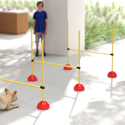 4 Piece Dog Agility Equipment with 4 Hurdle Bar for Jump Training