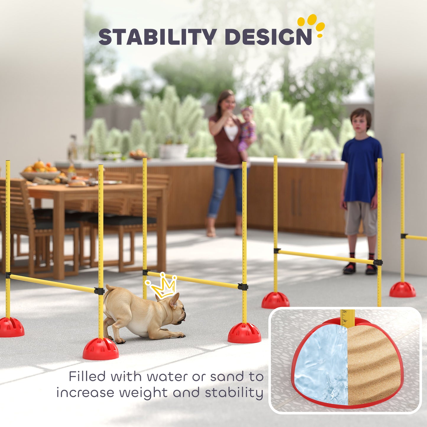 4 Piece Dog Agility Equipment with 4 Hurdle Bar for Jump Training