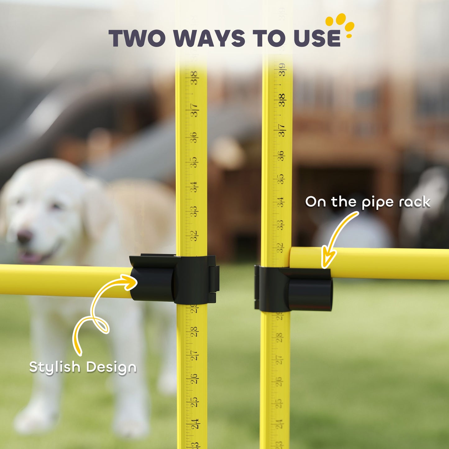 4 Piece Dog Agility Equipment with 4 Hurdle Bar for Jump Training
