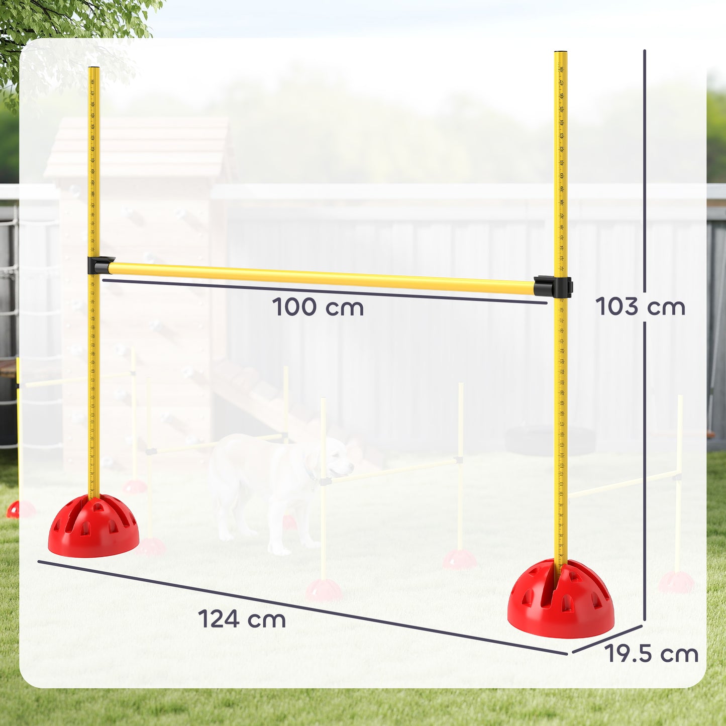 4 Piece Dog Agility Equipment with 4 Hurdle Bar for Jump Training