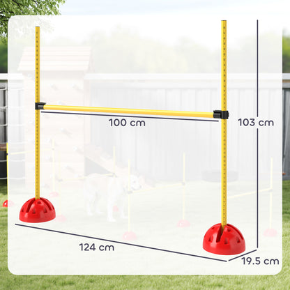 4 Piece Dog Agility Equipment with 4 Hurdle Bar for Jump Training