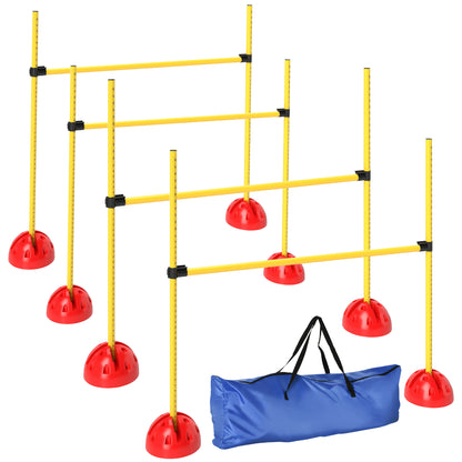 4 Piece Dog Agility Equipment with 4 Hurdle Bar for Jump Training