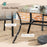 Six-Seater Steel Garden Table, with ⌀41mm Parasol Hole - Wood-Effect