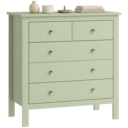 Modern Dresser with 5 Drawers for Living Room, Hallway, Sage Green