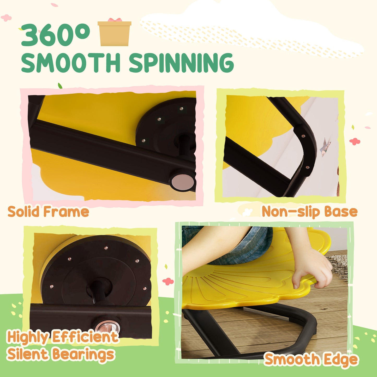 Sensory Spinning Chair, Kids Swivel Chair, Yellow