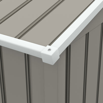 8 x 6ft Outdoor Garden Storage Shed Metal Tool House with Ventilation and Sliding Doors Light Grey