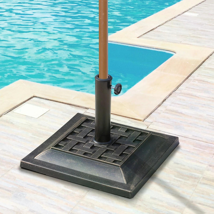 44 cm Square Garden Parasol Stand-Bronze Resin