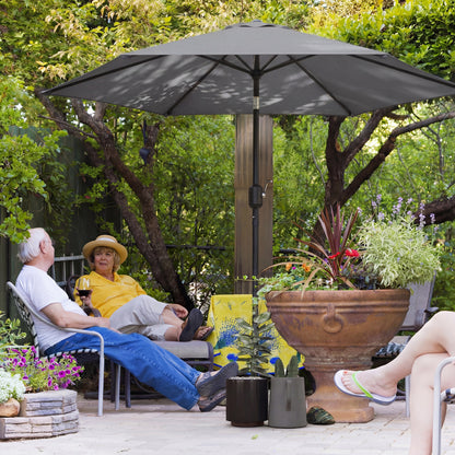 2.6M Garden Parasol Umbrella with Aluminium Pole, Tilt, Crank