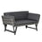 2 Seater Rattan Folding Daybed Sofa Bench Garden Chaise Lounger Loveseat with Cushion Outdoor Patio Grey