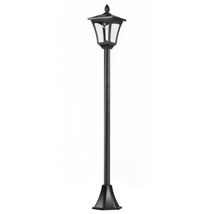 Outdoor Solar Powered Post Lamp Sensor Dimmable LED Lantern Bollard Pathway 1.6M Tall √¢¬Ä¬ì Black