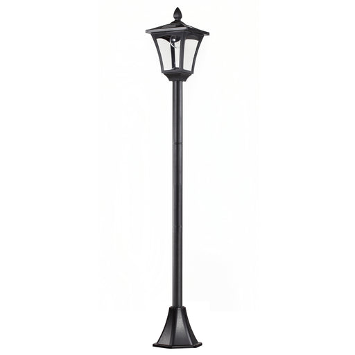 Outdoor Solar Powered Post Lamp Sensor Dimmable LED Lantern Bollard Pathway 1.6M Tall √¢¬Ä¬ì Black