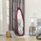 Irregular Full Length Mirror with Velvet Frame 160 x 50cm Wine Red