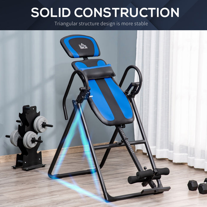 Foldable Gravity Inversion Table, Back Therapy Fitness Bench, with Soft Ankle Cushions, for Home