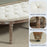 Half-Circle End Bench Ottoman Footstool Button Tufting Padded Seat Cream