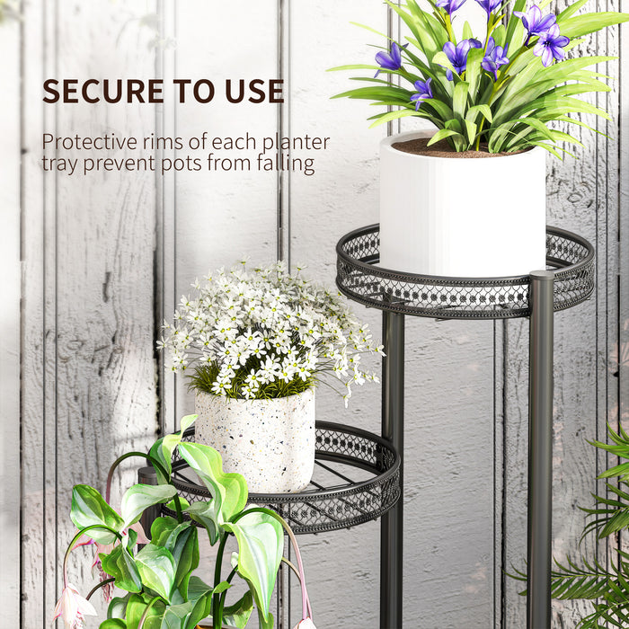 4 Tiered Plant Pot Stand, Metal Plant Shelf for Living Room