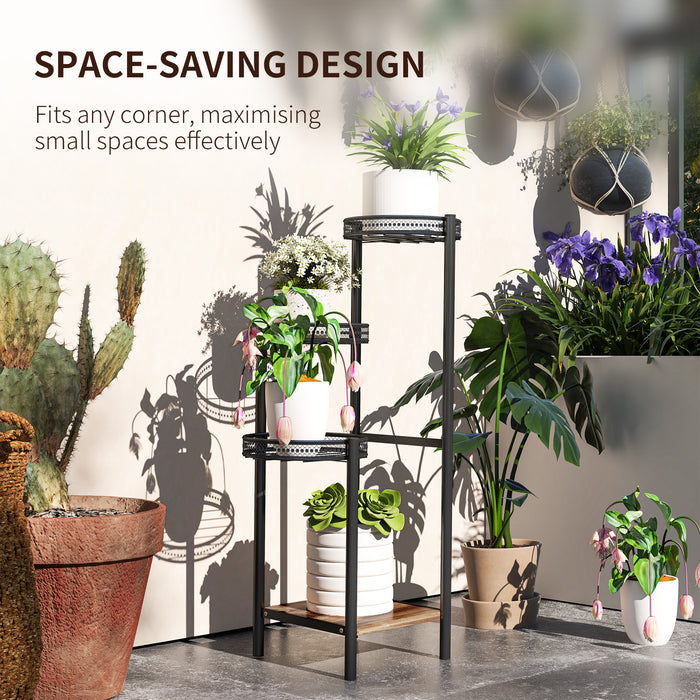 4 Tiered Plant Pot Stand, Metal Plant Shelf for Living Room