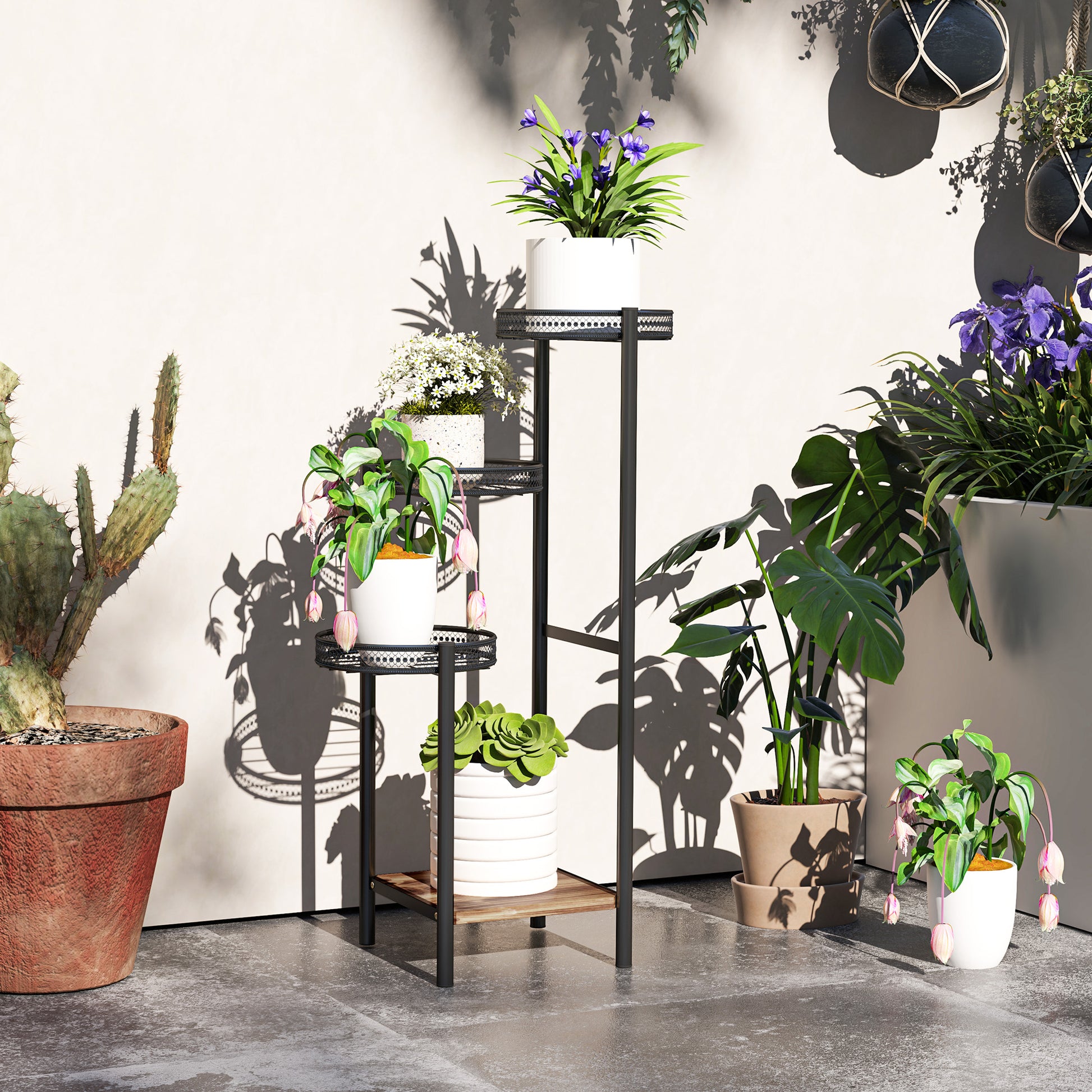 4 tier plant rack 4 Tiered Plant Pot Stand, Metal Plant Shelf for Living Room – QuidsIn Superstore