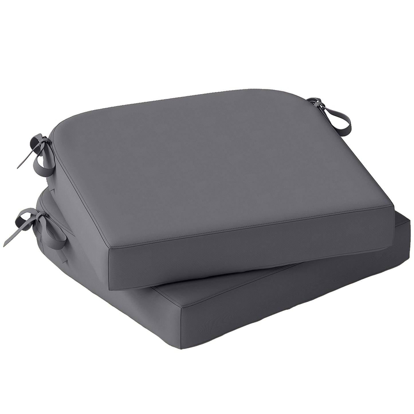 Outdoor Chair Seat Cushions Set of 2, Garden Chair Cushions, Grey