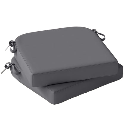 Outdoor Chair Seat Cushions Set of 2, Garden Chair Cushions, Grey