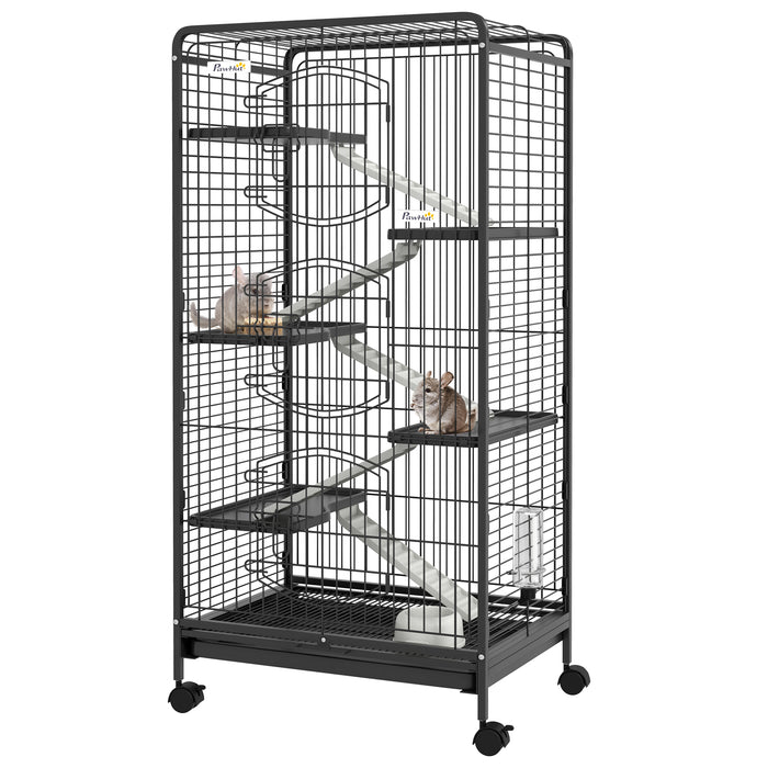 Five-Level Removable Small Animal Cage, 131cm - Black