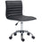 Adjustable Swivel Office Chair with Armless Mid-Back in PU Leather and Chrome Base - Black