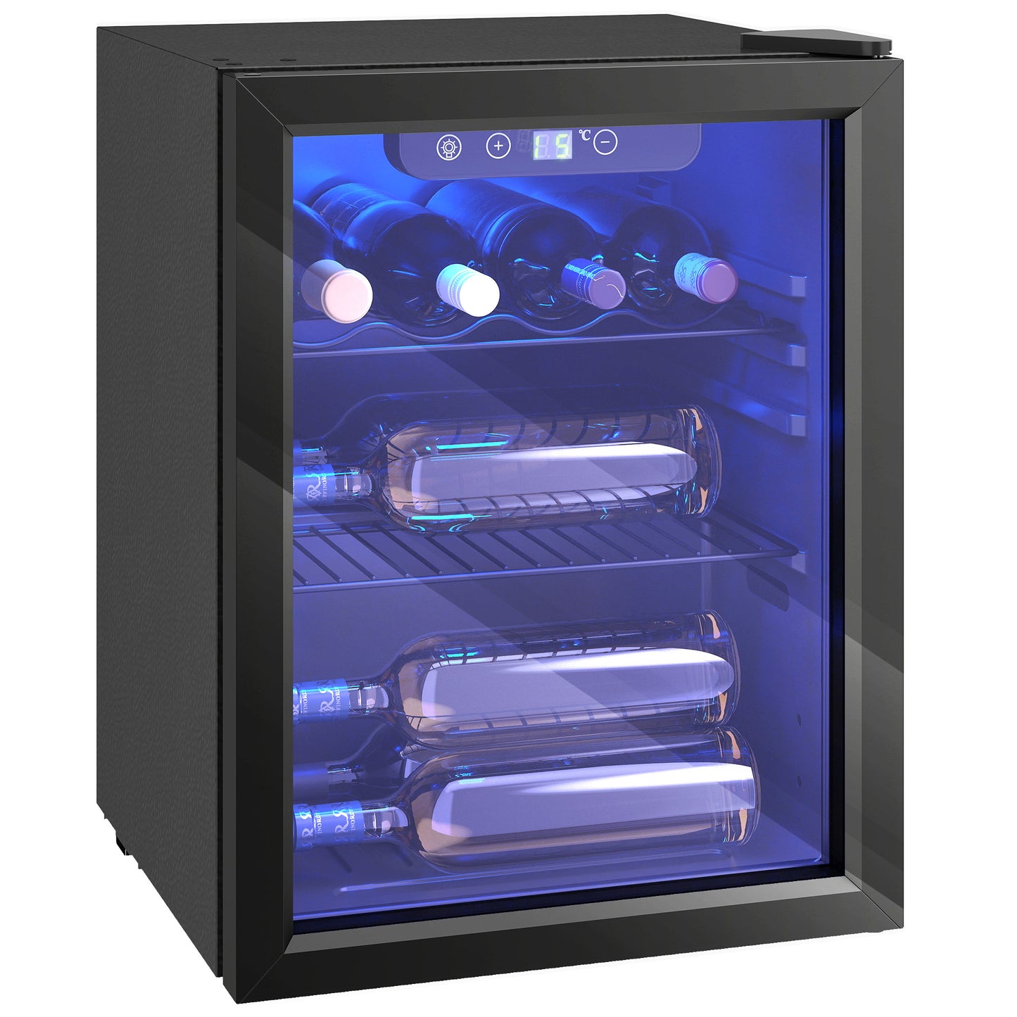 16 Bottle Wine Cooler, 4-16°C Under Counter Drinks Beer Wine Fridge