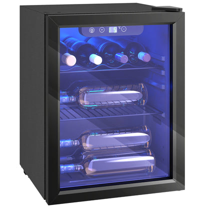 16 Bottle Wine Cooler, 4-16°C Under Counter Drinks Beer Wine Fridge