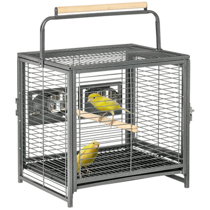 Parrot Cage, Travel Carry Pet Bird Cage Cockatiel w/ Metal Handle