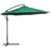 3(m) Garden Banana Parasol Hanging Cantilever Umbrella with Crank Handle and Cross Base for Outdoor, Sun Shade, Green