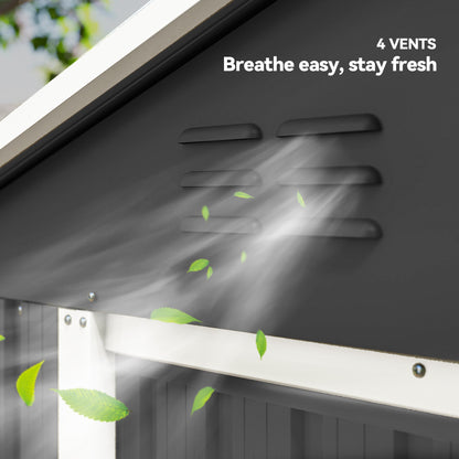 6.5x3.5ft Metal Garden Shed for Garden, Dark Grey