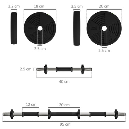 15KG Adjustable Dumbbells Weight Barbell & Dumbbells Set, Free Weights Set for Home Gym Strength Training