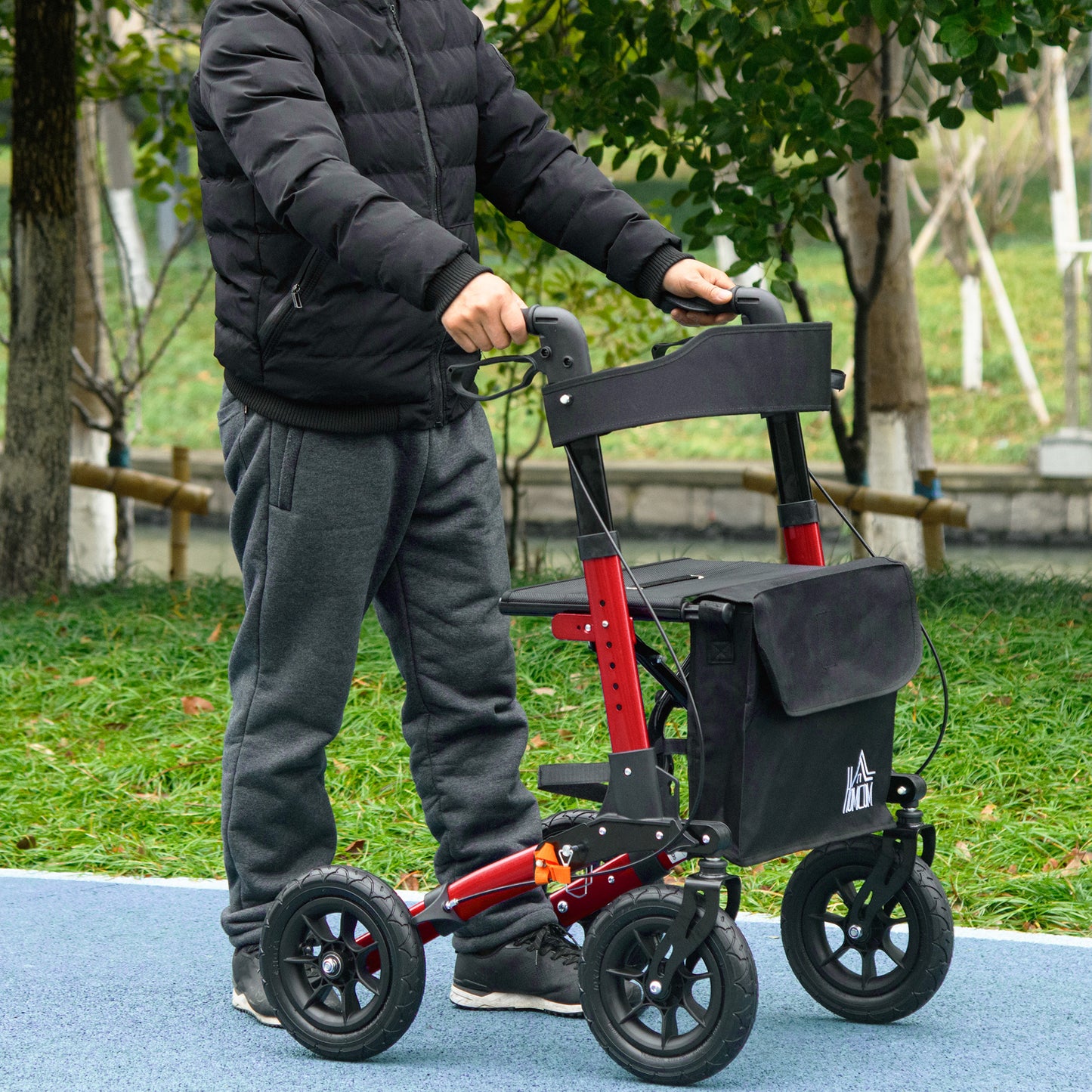 Lightweight Walking Frame with Adjustable Handle, Red