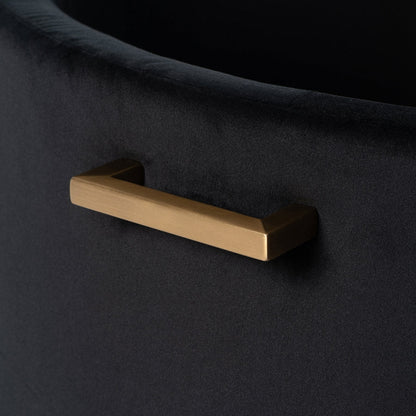 Aria Brass Coffee Table and Storage Ottoman Black - Set
