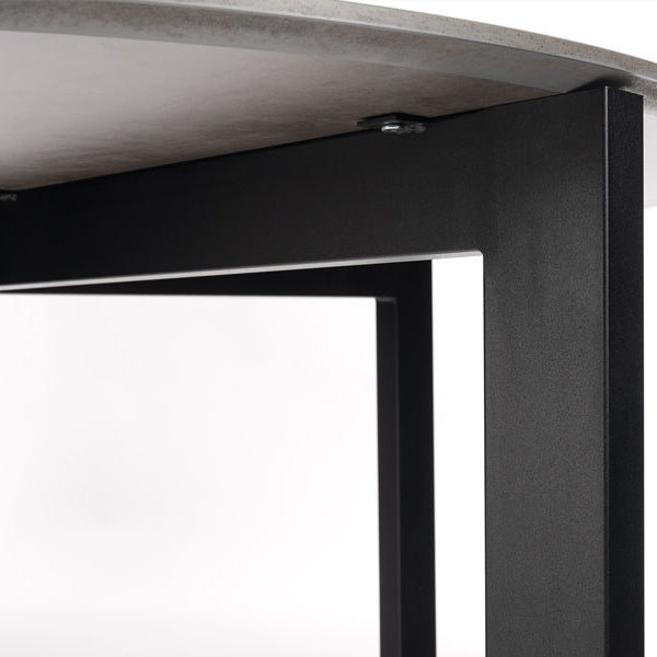 Niven 6-8 Seat Dining Table Concrete Effect - Black Legs
