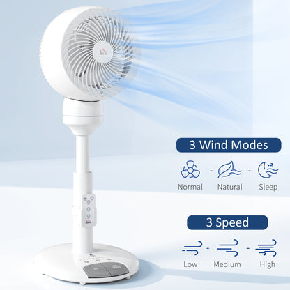 9 Inch Height Adjustable Air Circulator Fan 70° Oscillating 9 Setting